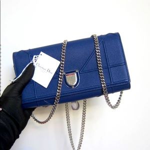 Dior Croisere Wallet on Chain (Navy)